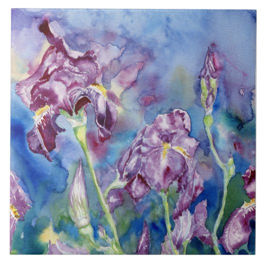 "Iris" keramische Accent Tile Tegeltje (Voorkant)