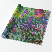 Iris langs de tuin door Claude Monet Cadeaupapier (Uitgerold)