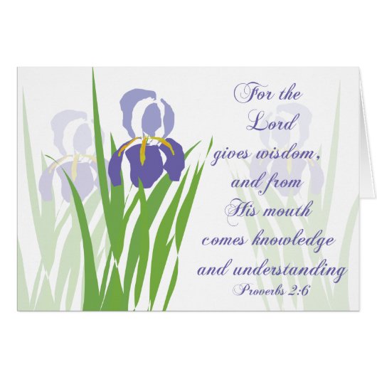 Iris, le Seigneur donne sagesse Parakaleo carte de (Devant Horizontal)