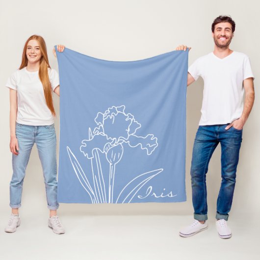 Iris Lente Bloem Moderne Bloemen Schets Home Fleece Deken (In situ)