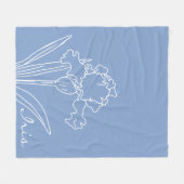 Iris Lente Bloem Moderne Bloemen Schets Home Fleece Deken (Voorkant (Horizontaal))