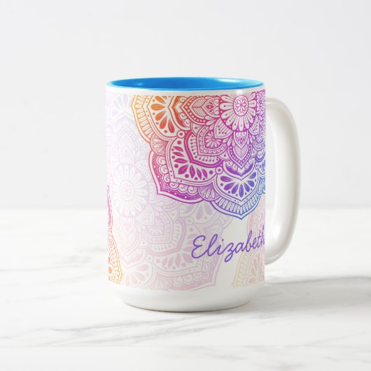 Iris Mandala 15 oz. Personalized Mug (Devant droit)