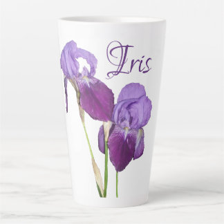  Iris meisje naam paarse lente bloemen Latte Mok