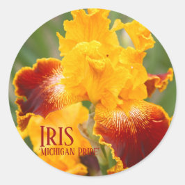 Iris "Michigan Pride" (Rondzegelrecht) ラ ン ド シ ル ウ Ronde Sticker