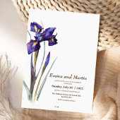 Iris Minimalistisch Modern Mooi Bloemen Bruiloft Kaart