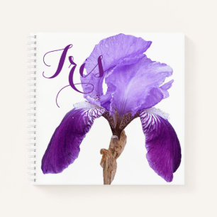 Iris naam paarse iris bloemen Notitieboek