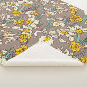 Iris Narcissus Flowers  Naadloos Sherpa Deken (3/4)