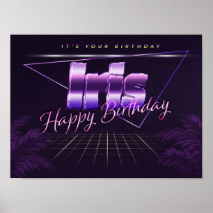 Iris Nom Vorname lila retro Poster Geburtstag