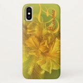 Iris nommé coque iphone jaune floral d'art (Dos)