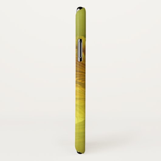 Iris nommé coque iphone jaune floral d'art (Dos/Droite)
