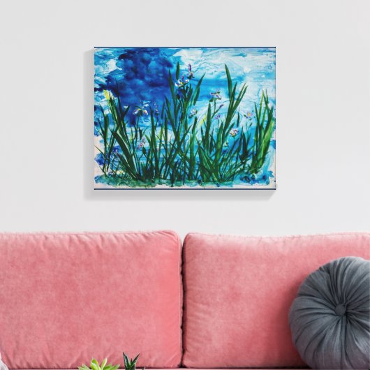 Iris op de Water Edge Canvas Print (Insitu (Woonkamer))