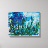 Iris op de Water Edge Canvas Print (Voorkant)