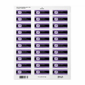IRIS PAARSE & ZWARTE Bruiloft Monogram Adreslabel Etiket (Full Sheet)