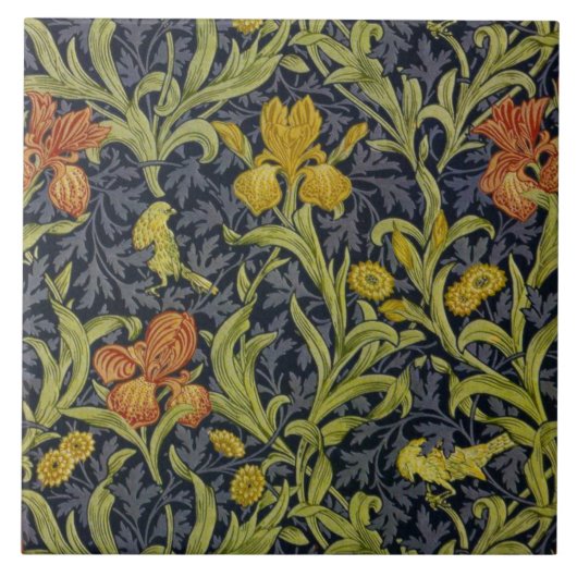 Iris Pattern (door William Morris) Tegeltje (Voorkant)