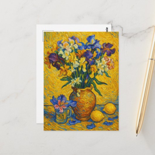 Iris Postcard Briefkaart (Voorkant / Achterkant in situ)