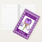 Iris pourpre | Aquarelle Floral Art Planner (Devant avec enveloppe)