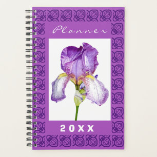 Iris pourpre Aquarelle Floral Art Planner