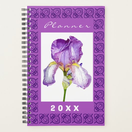 Iris pourpre | Aquarelle Floral Art Planner (Devant)