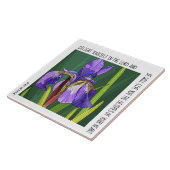 Iris pourpre avec verset de Psaume 37:4 Carreaux e (Côté)