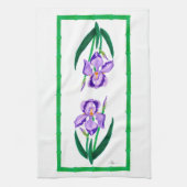 Iris pourpre (équilibre vert) 16" x 24" serviette (Vertical)
