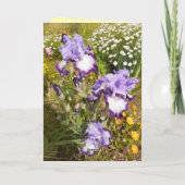 Iris pourpre et carte florale de fleurs (Dos)