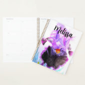 Iris Pourpre Fleur Aquarelle Florale Anniversaire (Devant avec enveloppe)