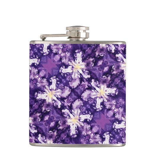 Iris Print Design Flask Heupfles (Voorkant)