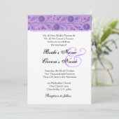 Iris Purple Flowers Wedding Damask Kaart (Staand voorkant)