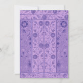 Iris Purple Flowers Wedding Damask Kaart (Achterkant)