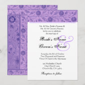 Iris Purple Flowers Wedding Damask Kaart (Voorkant / Achterkant)
