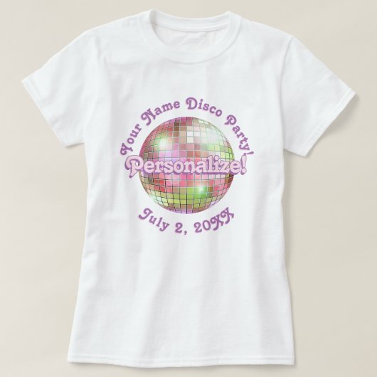 Iris Retro Disco Bal PERSONALIZED T-shirt (Design voorkant)