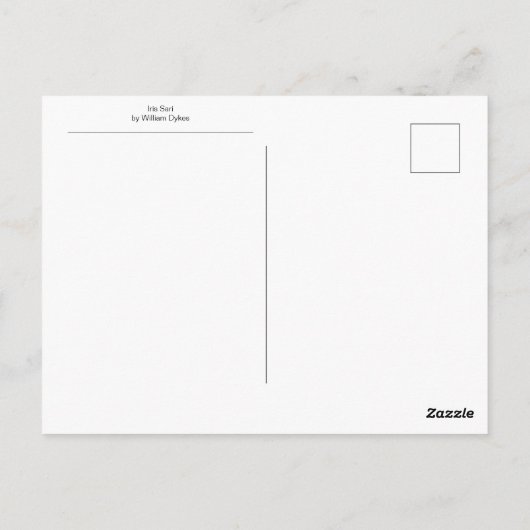 Iris Sari van William Dykes Briefkaart (Achterkant)
