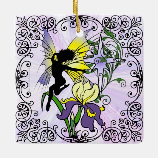 Iris Shadow Fairy Keramisch Ornament (Voorkant)