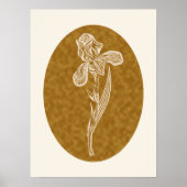Iris Silhouette Cream on Tortoiseshel Brown Poster (Voorkant)
