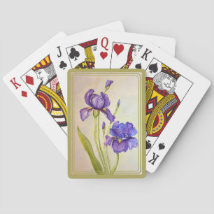 Iris-speelkaarten met groen pokerkaarten