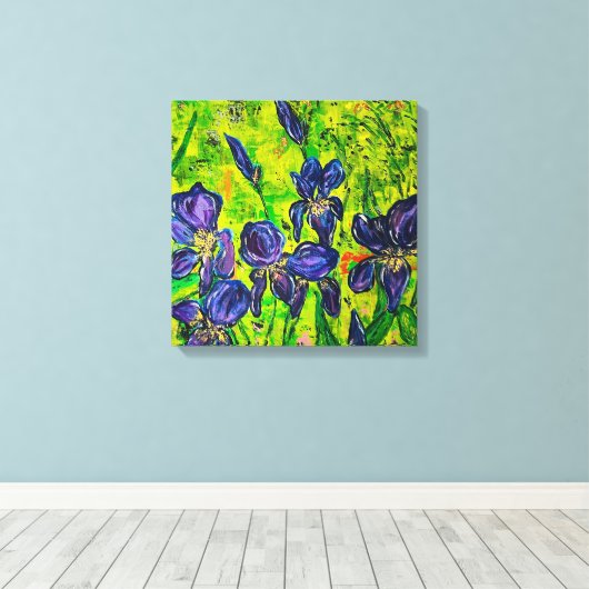 Iris Stretched Canvas afdrukken (Insitu (Houten vloer))
