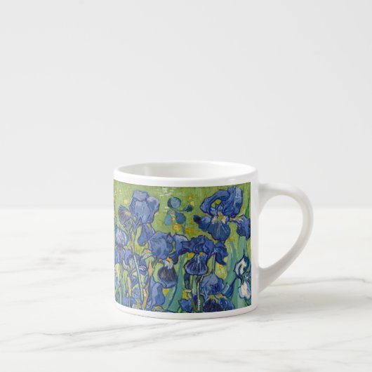 Iris Van Gogh Floral Art Flowers Monogram Espresso Kop (Rechts)