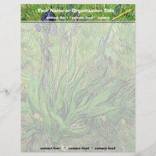 Iris van Van Gogh Briefhoofd Sjabloon