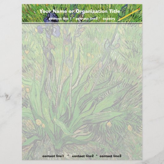 Iris van Van Gogh Briefhoofd Sjabloon (Voorkant)