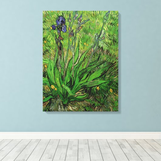 Iris van Vincent van Gogh,  Garden Flowers Canvas Afdruk (Insitu (Houten vloer))
