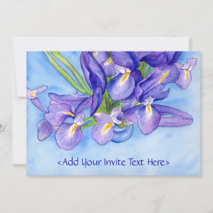 Iris Vase Flower Painting Invitation Kaart