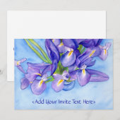 Iris Vase peinture Fleur Invitation (Devant / Derrière)