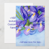 Iris Vase peinture Fleur Invitation (Devant / Derrière)