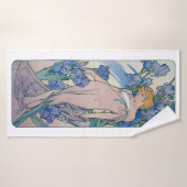 Iris (vier bloemen), Alphonse Mucha Badhanddoek (Badhanddoek)