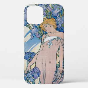 Iris (vier bloemen), Alphonse Mucha iPhone 12 Hoesje