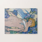 Iris (vier bloemen), Alphonse Mucha Legpuzzel (Horizontaal)