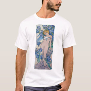 Iris (vier bloemen), Alphonse Mucha T-shirt