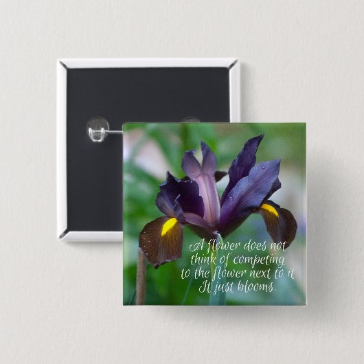 Iris Vierkante Button 5,1 Cm (Voorkant /achterkant)