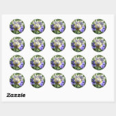 Iris violet et blanc avec Autocollants de finition (Feuille)