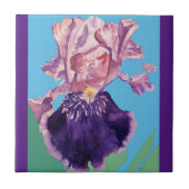 Iris violet Fleurs d'aquarelle irises Carreaux en  (Devant)